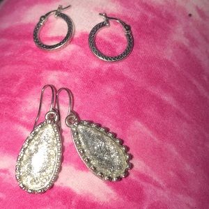 Two pairs of sterling silver earrings.. both unique and beautiful! NWOT